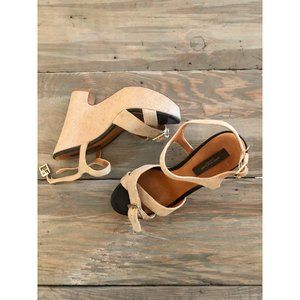 Ann Taylor Beige Platform Wedge Heels